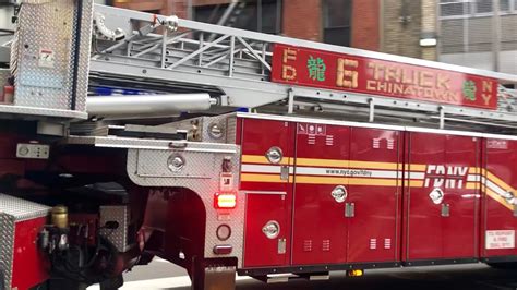 Fdny Ladder 6 Chinatown Dragonfighters Responding Out Of Quarters On