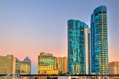 Fort Lauderdale Downtown City Skyline Buildings Hdr Photography By