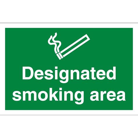 Signs and posters covering the no smoking legislation. Designated Smoking Area Signs - from Key Signs UK