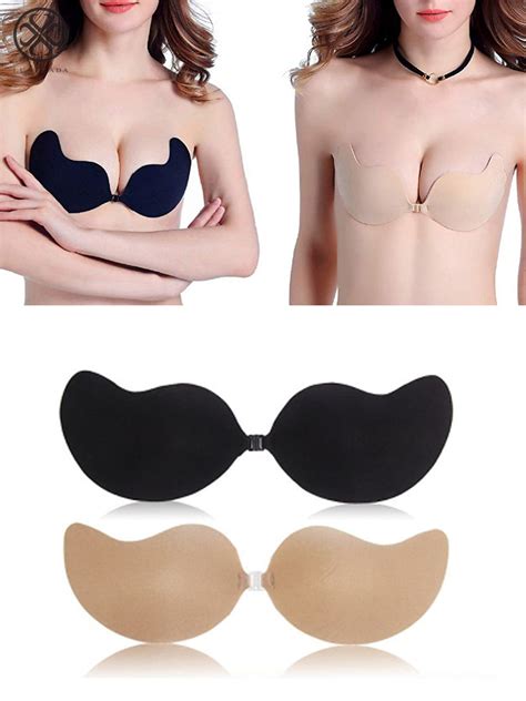 luxtrada luxtrada strapless sticky bra self adhesive backless push up bra reusable invisible