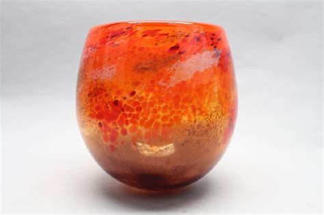 Large Glass Nuvo Signed Art Glass Vase Lithuania