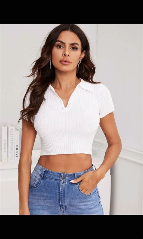 shein crop top women s fashion tops others tops on carousell