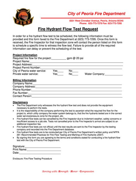 Az Fire Hydrant Flow Test Request City Of Peoria Fill And Sign Printable Template Online