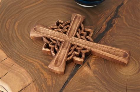 Hand Carved Wooden Cross 2 Blessedmart