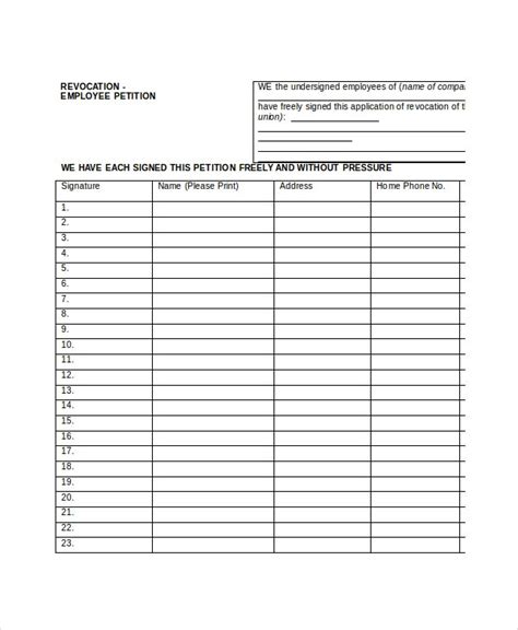 Petition Template 11 Free Word Pdf Documents Download