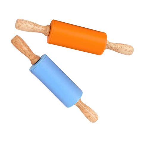 Mini Rolling Pin 2 Pack Kids Size Wooden Handle Rolling Pin Non Stick