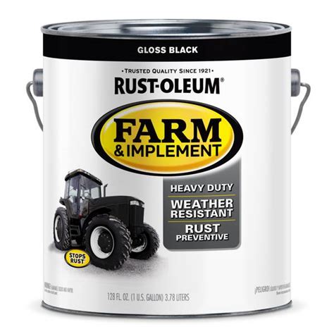 Rust Oleum 1 Gal Farm And Implement Gloss Black Paint 280165 Blains
