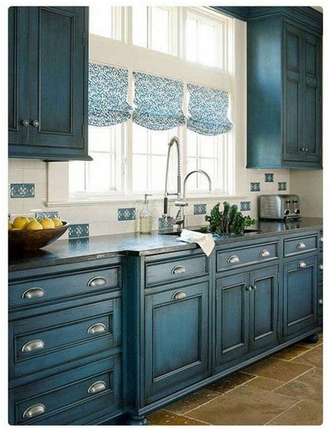 10 Country Blue Kitchen Cabinets