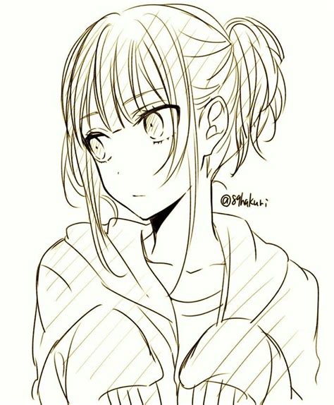 Anime Female With Hoodie Coloring Pages