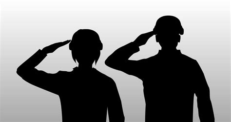 Silhouette Black Salute Men And Women Soldier 2272032 Vector Art At