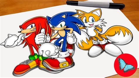 Drawing Sonic Knuckles And Tails From Sonic The Hedgehog 2