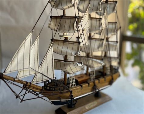 Vintage Fragata Siglo Xviii Topsail Schooner Wood Ship Model Etsy