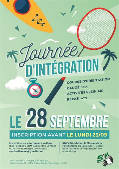 Journée Dintégration Som Badminton Le Mans 72 Site Internet