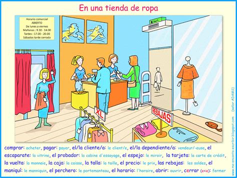 Me Encanta Escribir En Español Español Vocabulario Tiendas De Ropa