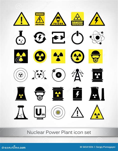 Nuclear Power Plant Icon Set Stock Vector Illustration Of Battery