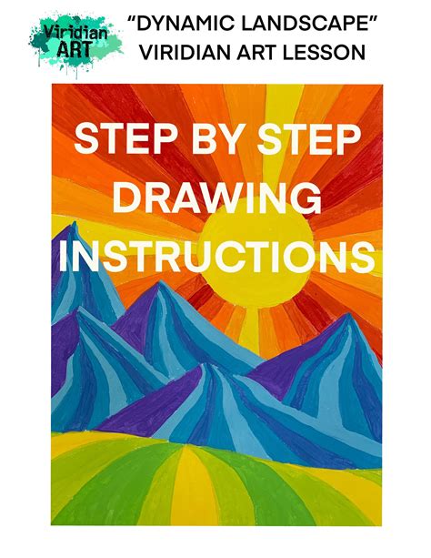 Dynamic Landscape Step By Step Drawing Instructions By Etsy Color