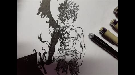 Speedart Drawing Asta Demon Form From Black Clover Youtube