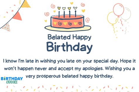 200 Belated Happy Birthday Wishes Birthday Stock