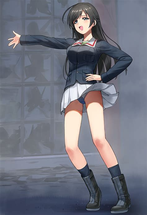 Safebooru 1girl A1 Ahoge Bangs Black Eyes Black Footwear Black Hair