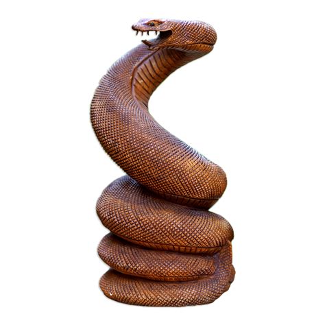 Wood Snake Sculpture Serpent Guardian Novica