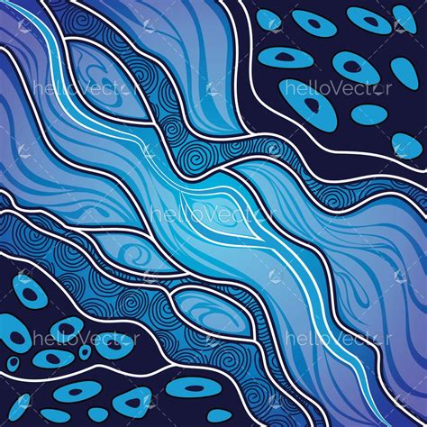 Aboriginal Art Vector Painting River Concept Download Graphics