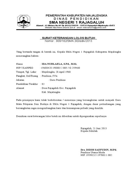 Format Surat Permohonan Pindah Antar Instansi Delinewstv