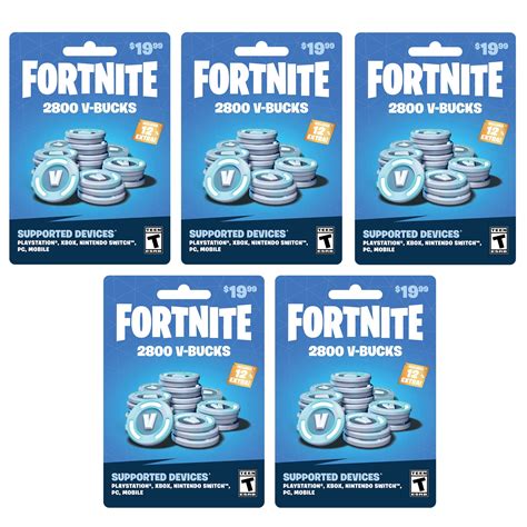 Fortnite 14 000 V Bucks 5 X 19 99 Cards 99 95 Physical Cards Gearbox