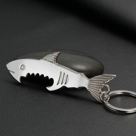 Buy Creative Shark Shaped Bottle Opener Keychain Zinc