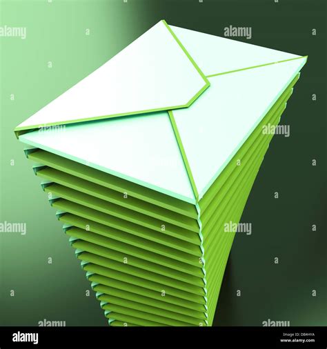 Piled Envelopes Shows Electronic Mailbox Internet Communication Stock