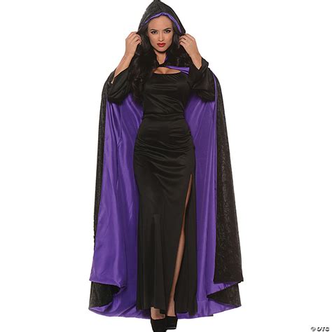Cape Hooded Velvet W Purple Lining Halloween Express