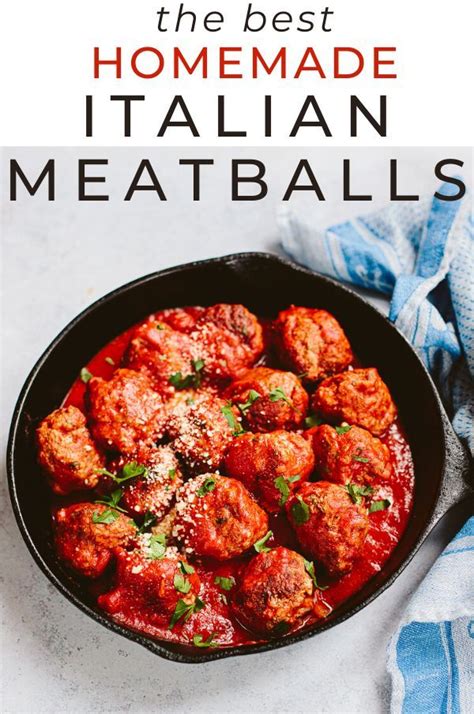 Once the oil starts to warm, add the vegetable puree, tomato passata (or freshly crashed tomatoes) and a sprinkle of salt. Classic Italian Meatballs | Italian meatballs recipe, Italian recipes, Italian meatballs