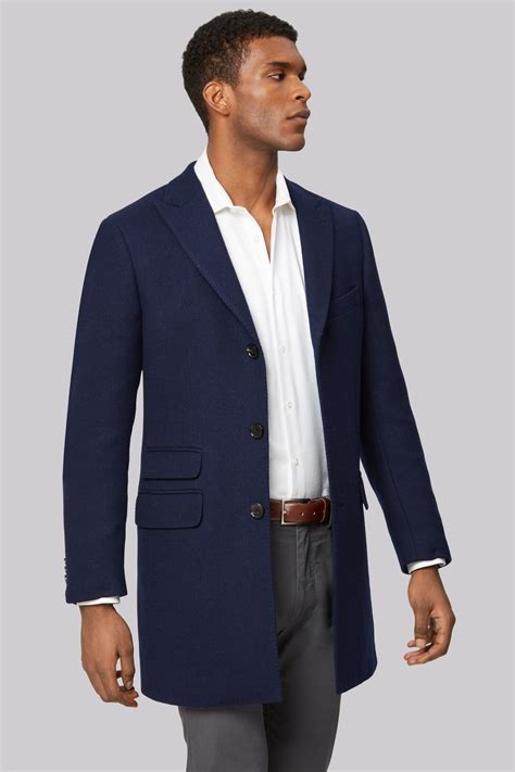 Moss 1851 Navy Double Face Overcoat