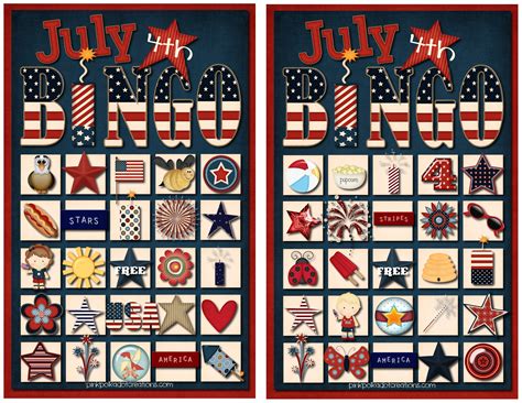 8 Playful 4th﻿ Of July Bingo Cards For All Kitty Baby Love