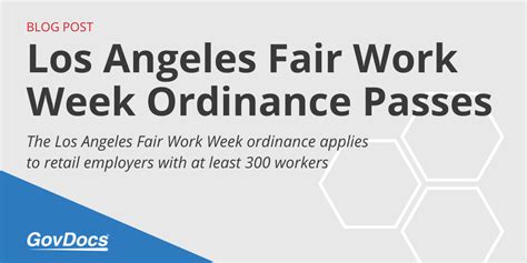 Los Angeles Fair Work Week Ordinance Passes Govdocs