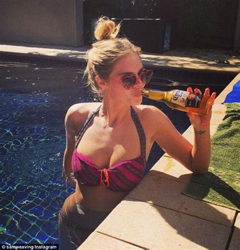 Samara Weaving Shows Off Bikini Body As She Lounges In The Pool After