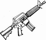 M16 Drawing Gun Coloring Ar Getdrawings sketch template