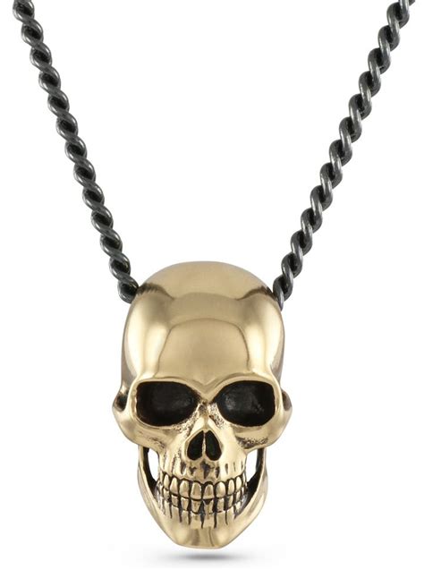 Human Skull Necklace By Lost Apostle Bronze Women Jewelry