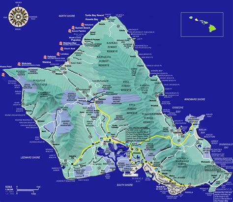 Urban Honolulu Map Tourist Attractions TravelsFinders Com