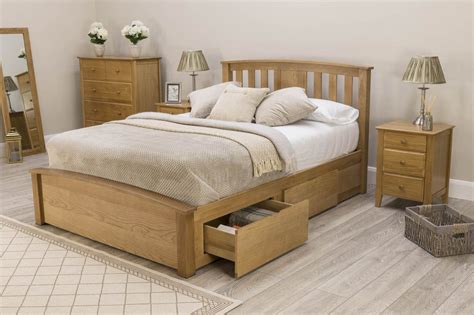 Fantastic Wooden Double Bed With Storage Oak Bed Frame Bed Frame With Storage Oak Beds
