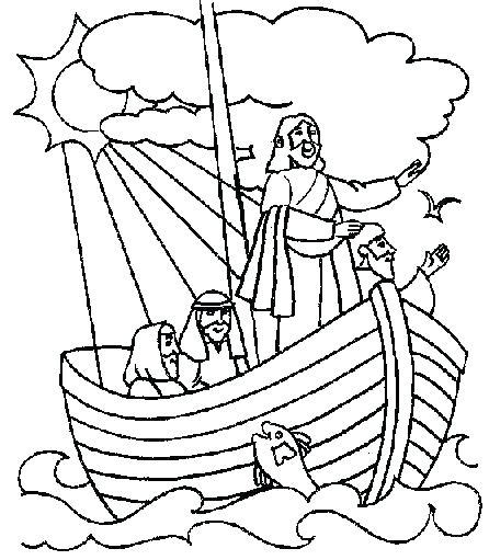 Jesus Calming The Storm Boat Coloring Page Coloring Pages