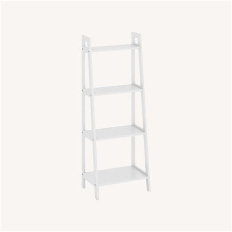 Simple White 4 Tier Ladder Shelf Aptdeco