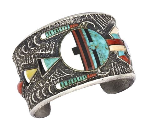 Tufa Cast Inlayed Bracelet Turquoise Jewelry Native American