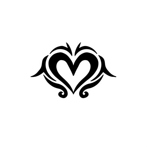 Love Symbol Logo Tribal Tattoo Design Stencil Vector Illustration