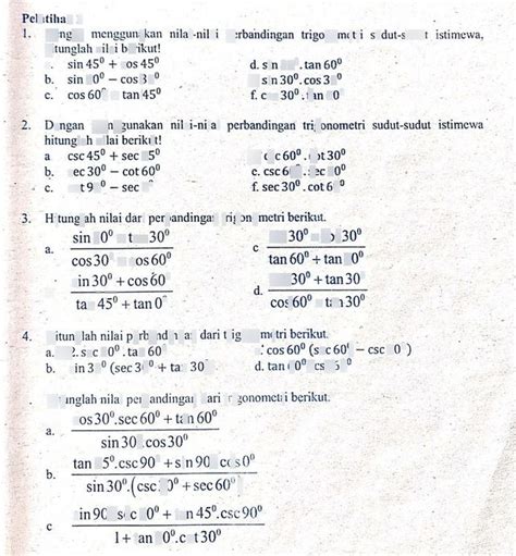 Nilai Cos 60 Sin 30 Tan 45 Adalah Kondisko Rabat