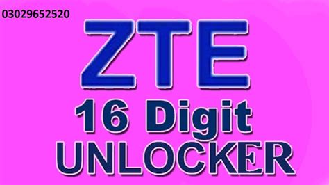 How To Get Zte 16 Digit Unlock Code Youtube