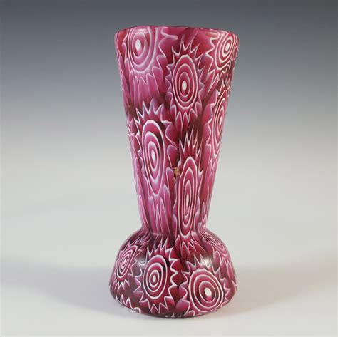 Fratelli Toso Millefiori Canes Pink Murano Glass Vase Murano Glass Vase Glass Vase Glassware