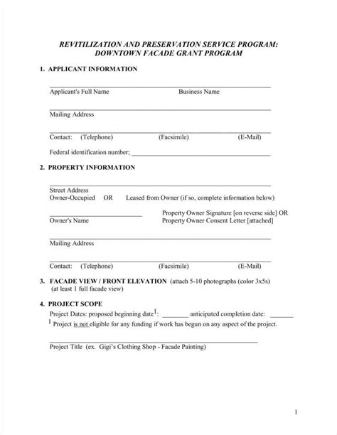 Printable Grant Application Form Template Tutoreorg Master Of