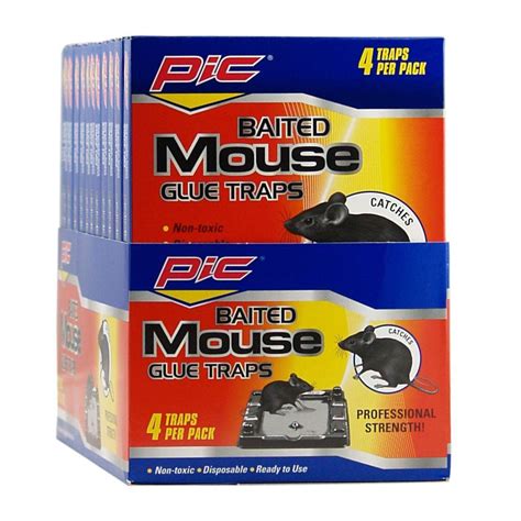 Pic Baited Mouse Glue Traps 48 Pack Gt 4 H The Home Depot