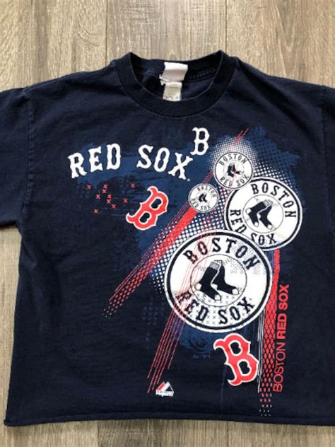 vintage boston red sox baseball shirt cropped boston red sox etsy uk