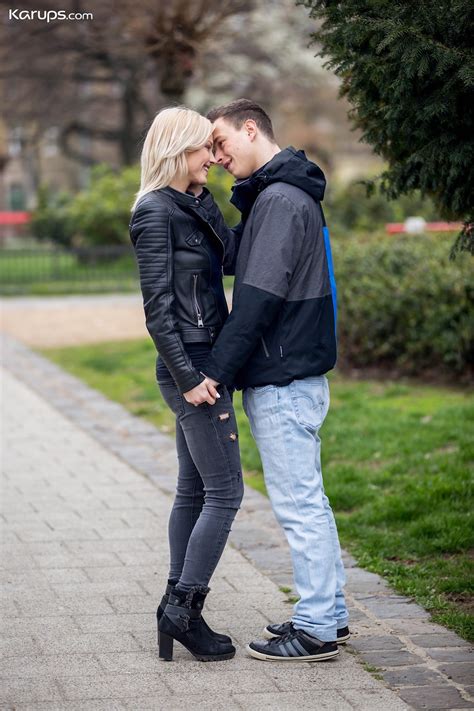 zazie skymm blonde women pornstar karups park jacket jeans outdoors platform shoes